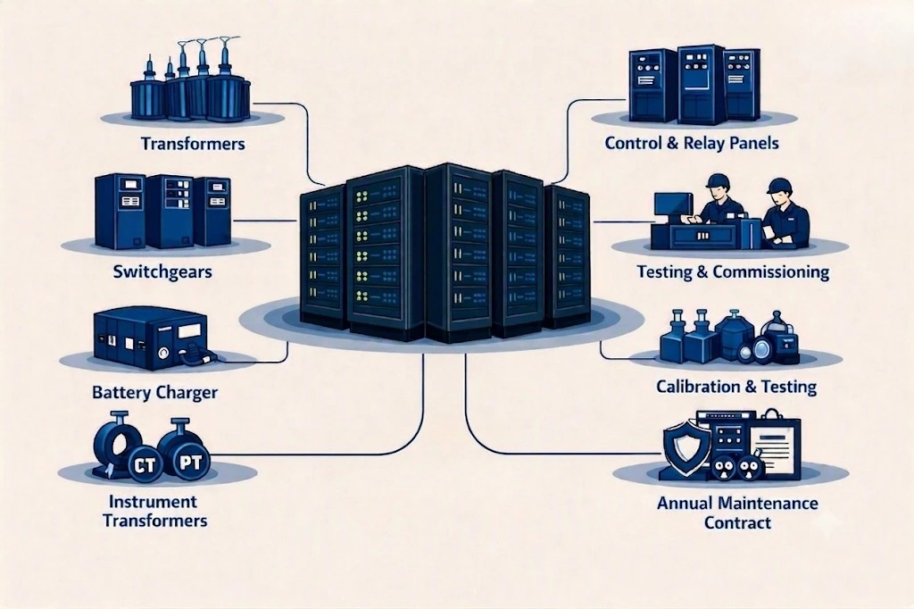 Data center power infrastructure - Voltech SAS-automated control and relay panels for hyperscale data centers